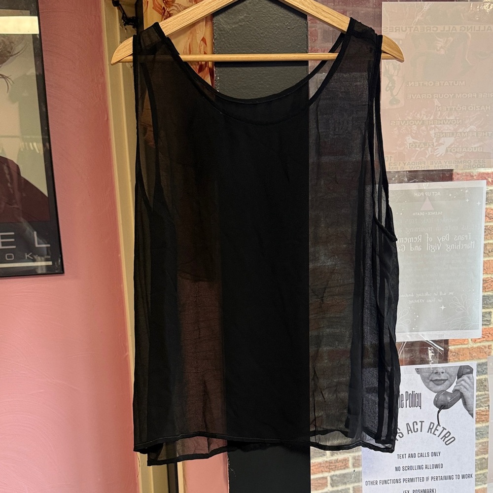 Chic Black Sheer Tank Top